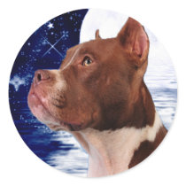 Bark at the moom round stickers