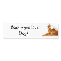 Bark if you love dogs bumper sticker