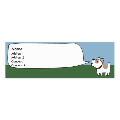 Barking Dog - Skinny Business Card Template (front side)