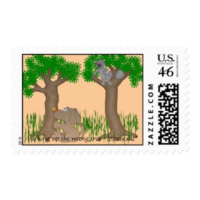 barking up the wrong tree stamps by pattycake