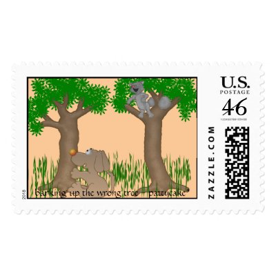 barking up the wrong tree stamps by pattycake