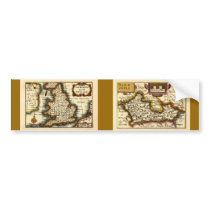 "Barkshire" Berkshire County Map, England bumper stickers