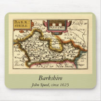 "Barkshire" Berkshire County Map, England mousepads