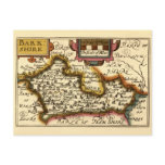 "Barkshire" Berkshire County Map, England Post Card