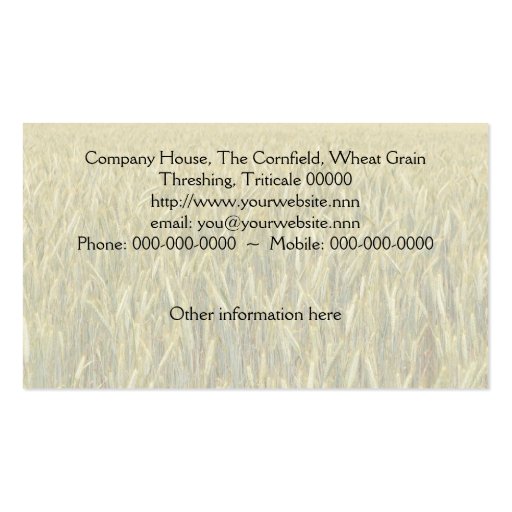 Barley business card template (back side)