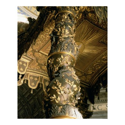 Barley sugar column from the Baldacchino Poster by bridgemanart