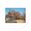 Barn and Trees with Fall Leaves. stickers