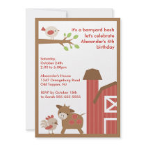 Barn Animal Fun Birthday Party Invites