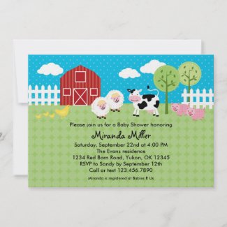 Barn Animals Baby Shower Invitation invitation