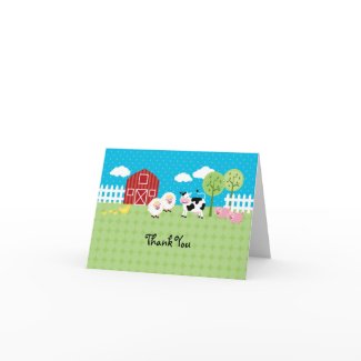 Barn Animals Thank You Card zazzle_card