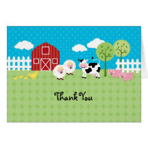 Barn Animals Thank You Card