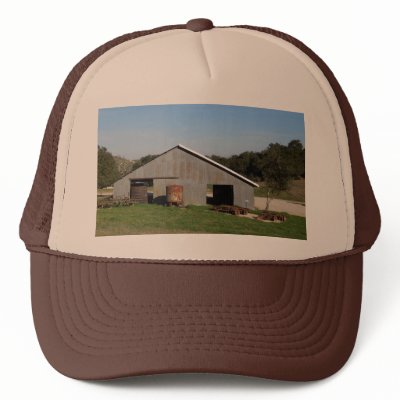 Barn Behind York Mountain Tasting Room Mesh Hat by cawinecountry