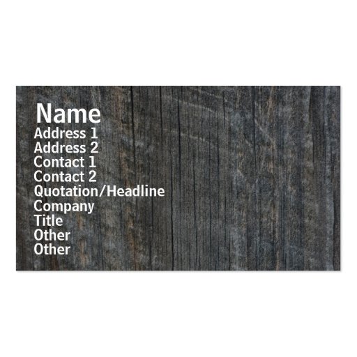 Barn Board Nature Photography Business Card (front side)