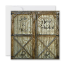 Barn Door Cowboy Wedding Personalized Announcements