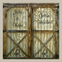 Barn Door Cowboy Wedding invitations