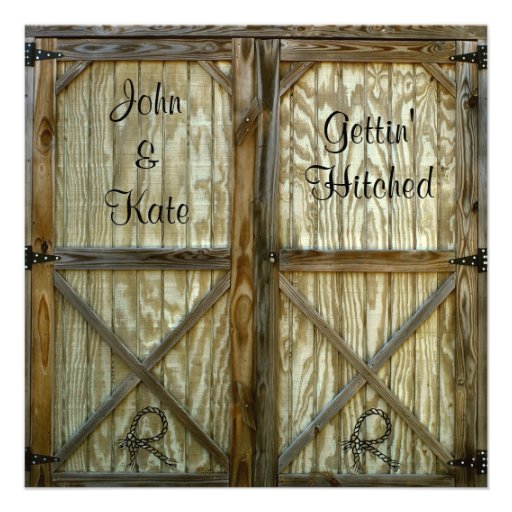Barn Door Cowboy Wedding Personalized Announcements