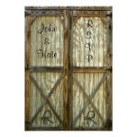 Barn Door Cowboy Wedding RSVP Personalized Invitation