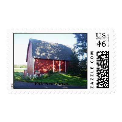 barn, Fairview Farm Postage Stamps by fairviewfarmny