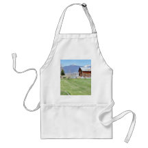 Barn Grass Mountains Fence Apron