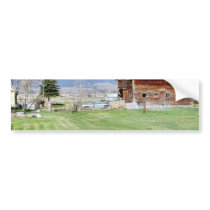 Barn Grass Mountains Fence bumper stickers