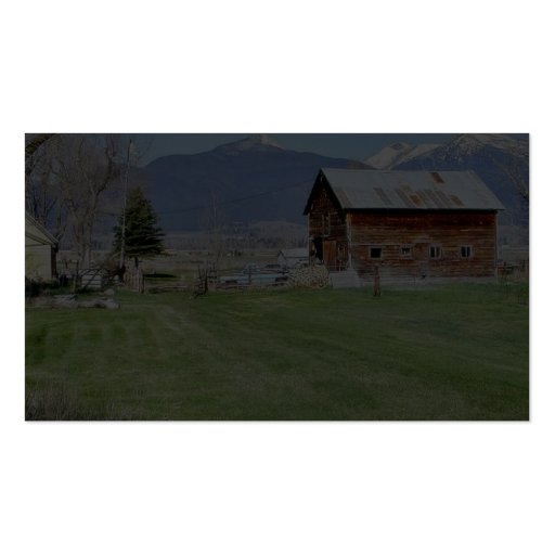 Barn Grass Mountains Fence Business Card (back side)