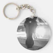 Barn Horse.Black and White Photography Keychains