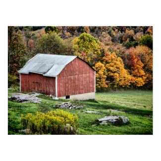 Barn in Autumn - PA Print