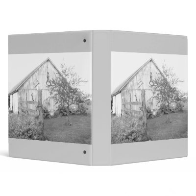 Barn in Black and White Photography Binder by Incatneato
