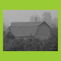 Barn in Orchard Poster posters