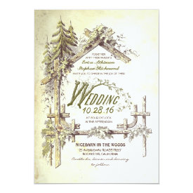 Barn in the Woods Rustic Wedding Invitations 5