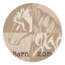 Barn Mom Round Sticker