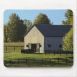 Barn on thoroughbred horse farm at sunrise, mousepads