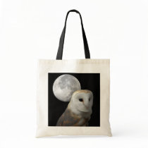 Barn Owl and Moon tote bag