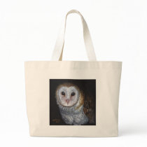 Barn Owl Bird Original Painting Art Canvas Bag