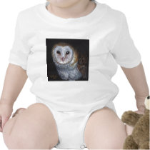 Barn Owl Bird Original Painting Art Bodysuit