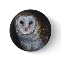 Barn Owl Bird Original Painting Art Pins