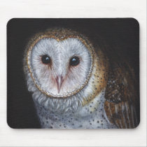 Barn Owl Bird Original Painting Art Mouse Pads