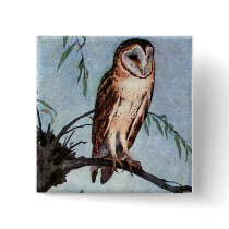 Barn Owl, Farmhouse and Barn Pinback Buttons