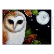 BARN OWL, FULL MOON & STARS CUSTOMIZE Card