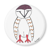 barn owl Round Fridge Magnet