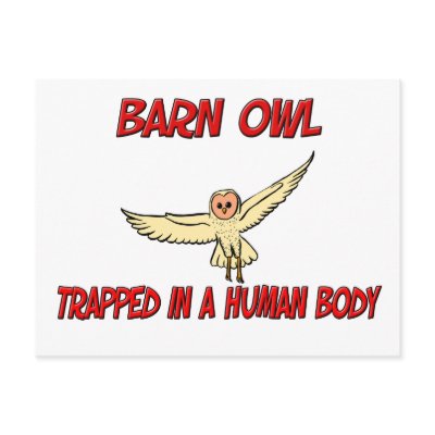 Barn Owl trapped in a human body Post Cards by AnimalShirts