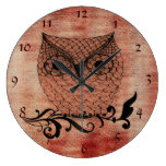Barn Owl Whimsical Country Round Wall Clocks