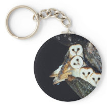 Barn Owls in a Tree keychains