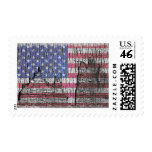 Barn Peeling Painted Patriotic American Flag Postage Stamp