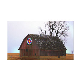 Barn Quilt Stretched Canvas Prints