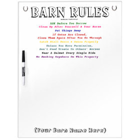 Barn Rules Dry-Erase Board