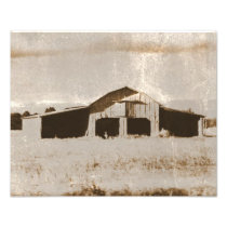 Barn, Sepia -Old Texture Photo Print
