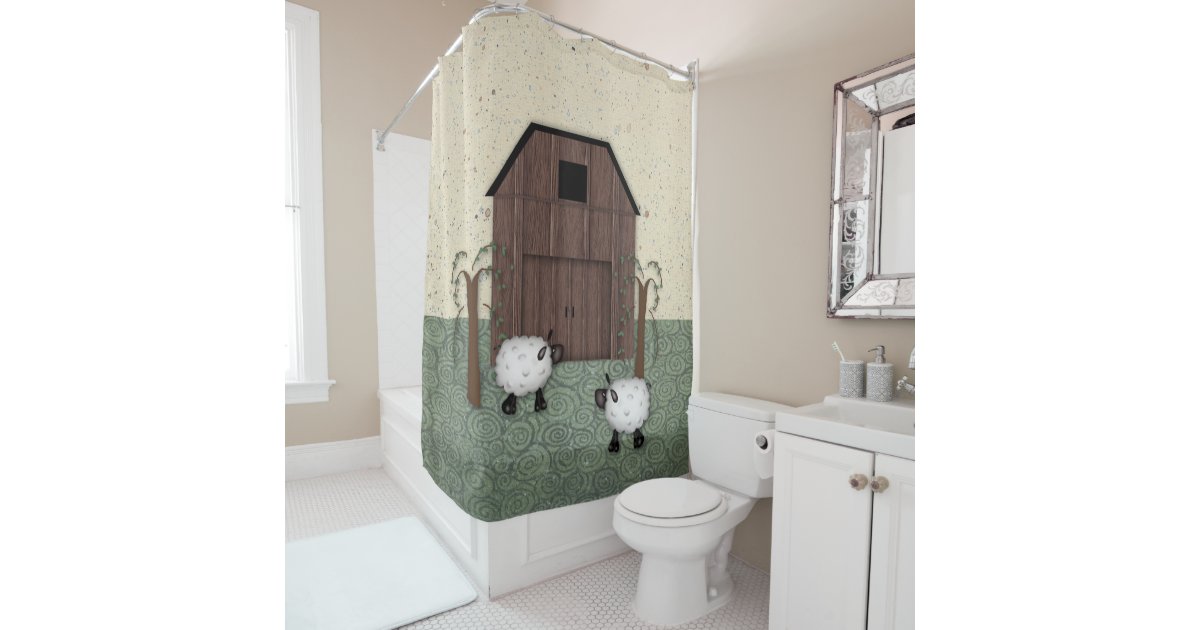 Barn Sheep Shower Curtain Zazzle