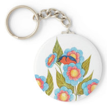 Barn Swallow and Posies Key Chains