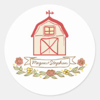 barn wedding stickers